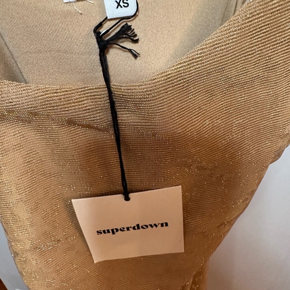 Gold Slinky dress with spaghetti straps and long-sleeve shrug - Picture 5 of 9